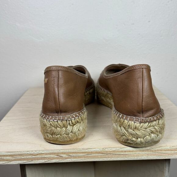 Viscata Barcelona Espadrille Flats Tan Leather Spain natural Jute Platform 40 - Picture 3 of 9